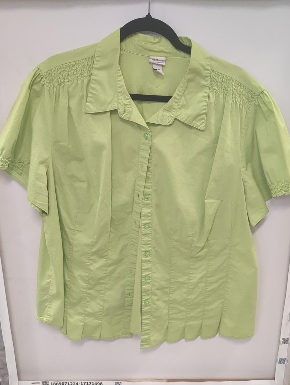 Venezia Light Green Short Sleeve Button Front Shirt